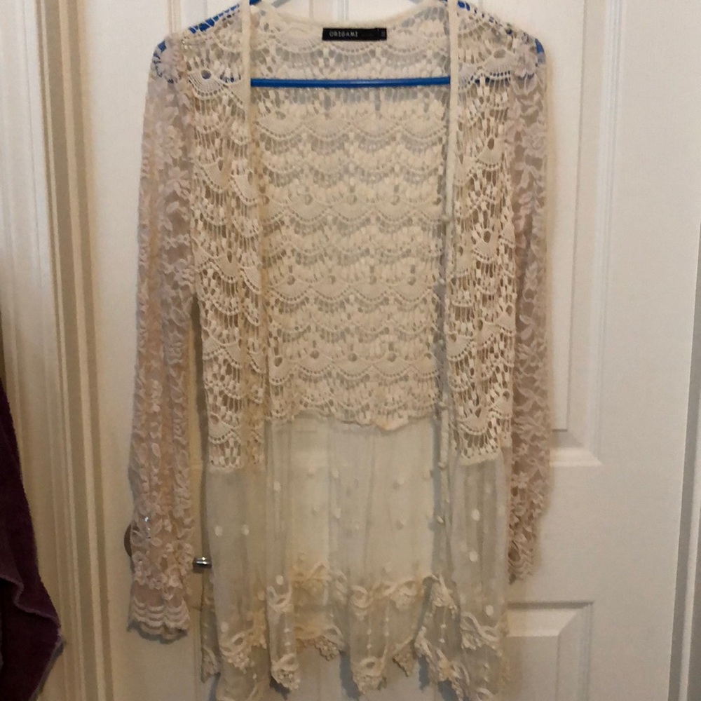 Creme lace cardigan